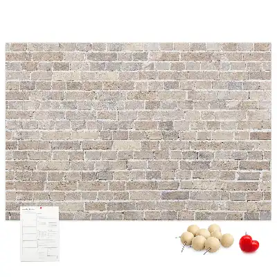 Tableau d’affichage en liège Mur de briques classique