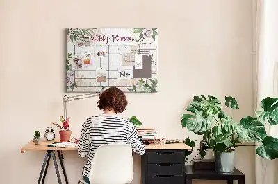 Tableau en liège déco Planificateur de roses