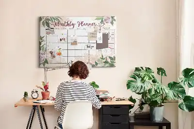 Tableau en liège déco Planificateur de roses