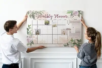 Tableau en liège déco Planificateur de roses
