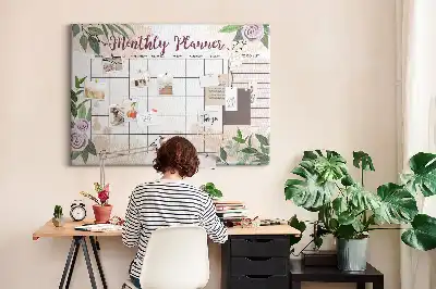 Tableau en liège déco Planificateur de roses