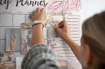 Tableau de liège Planificateur mensuel rose