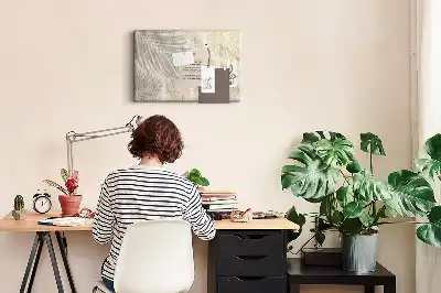 Tableau d’affichage en liège Ombre de palmier sable