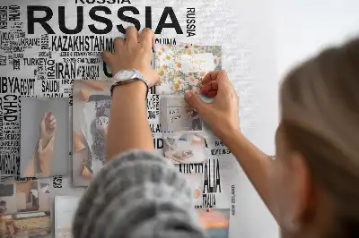 Tableau en liège déco Continents en lettres