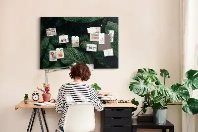 Tableau en liège déco Monstera tropicale