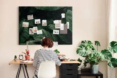 Tableau en liège déco Monstera tropicale