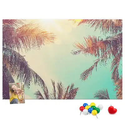 Tableau de liège motif palmiers tropicaux