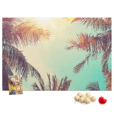 Tableau de liège motif palmiers tropicaux