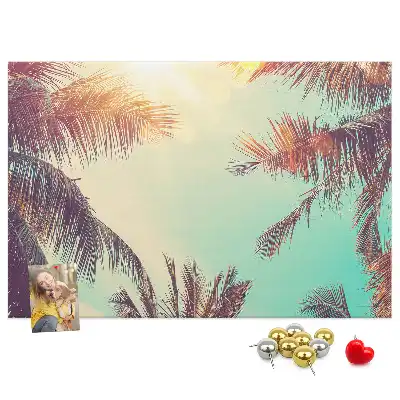 Tableau de liège motif palmiers tropicaux