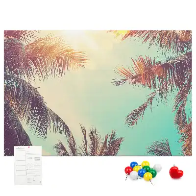 Tableau de liège motif palmiers tropicaux