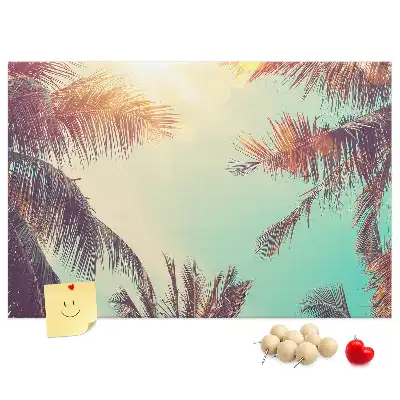 Tableau de liège motif palmiers tropicaux