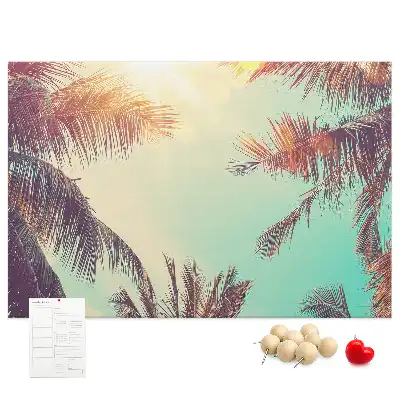 Tableau de liège motif palmiers tropicaux