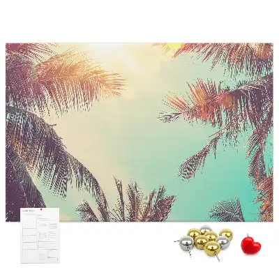 Tableau de liège motif palmiers tropicaux