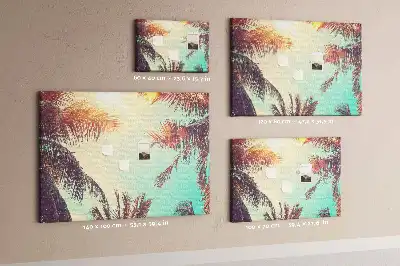 Tableau de liège motif palmiers tropicaux