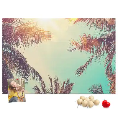 Tableau de liège motif palmiers tropicaux