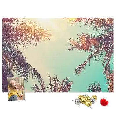 Tableau de liège motif palmiers tropicaux