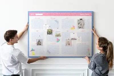 Tableau d’affichage en liège Calendrier mensuel mural