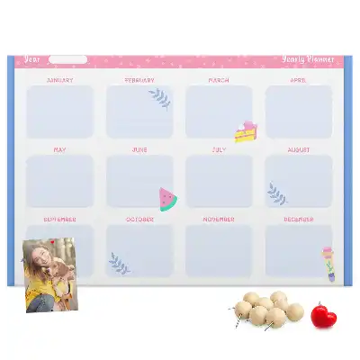 Tableau d’affichage en liège Calendrier mensuel mural