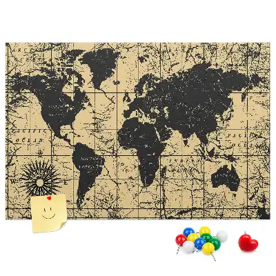 Tableau de liège Globe terrestre de style rétro