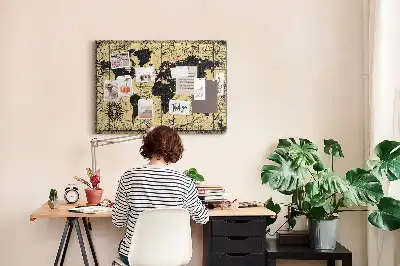 Tableau de liège Globe terrestre de style rétro