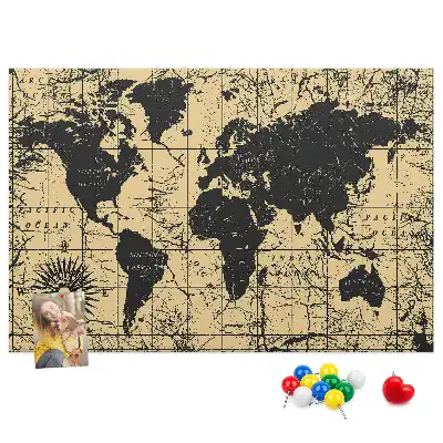 Tableau de liège Globe terrestre de style rétro
