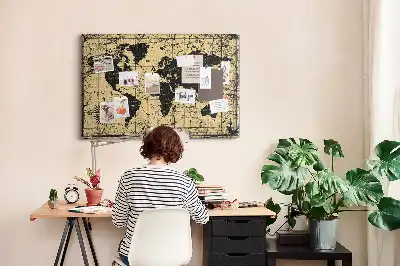 Tableau de liège Globe terrestre de style rétro