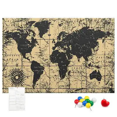 Tableau de liège Globe terrestre de style rétro