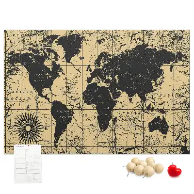 Tableau de liège Globe terrestre de style rétro