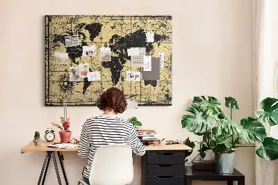 Tableau de liège Globe terrestre de style rétro
