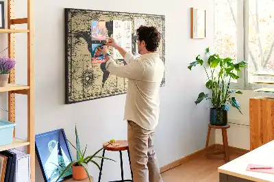Tableau de liège Globe terrestre de style rétro