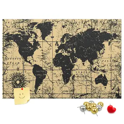 Tableau de liège Globe terrestre de style rétro