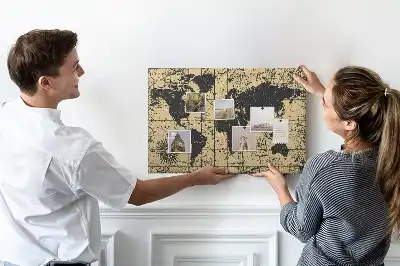 Tableau de liège Globe terrestre de style rétro