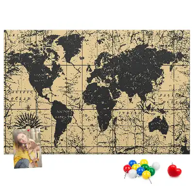 Tableau de liège Globe terrestre de style rétro
