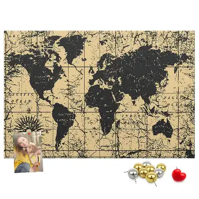 Tableau de liège Globe terrestre de style rétro