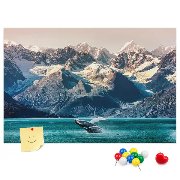 Tableau en liège déco Baleine eau