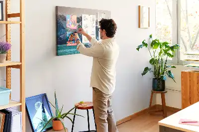 Tableau en liège déco Baleine eau