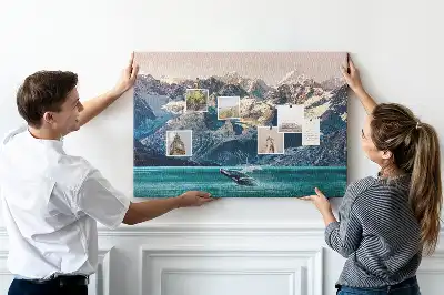 Tableau en liège déco Baleine eau