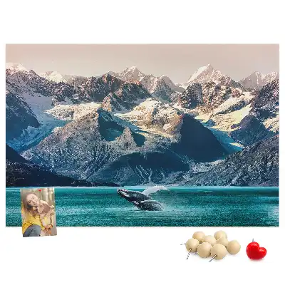 Tableau en liège déco Baleine eau