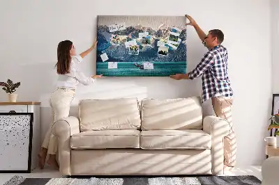 Tableau en liège déco Baleine eau