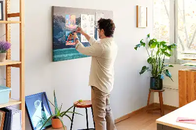Tableau en liège déco Baleine eau