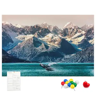 Tableau en liège déco Baleine eau