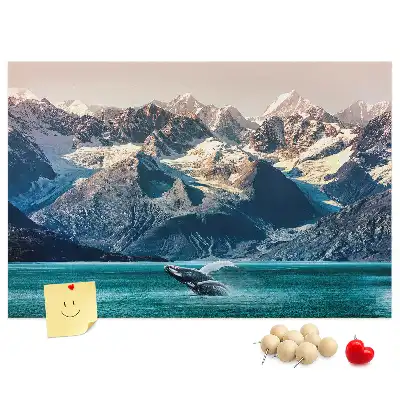 Tableau en liège déco Baleine eau