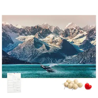 Tableau en liège déco Baleine eau