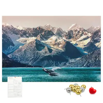Tableau en liège déco Baleine eau