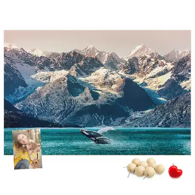 Tableau en liège déco Baleine eau