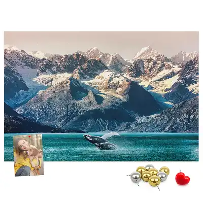 Tableau en liège déco Baleine eau