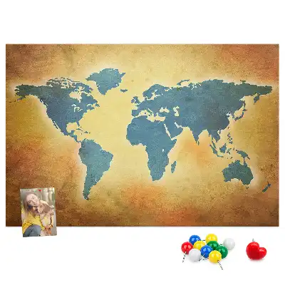 Tableau de liège Cartographie rétro du globe