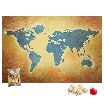 Tableau de liège Cartographie rétro du globe