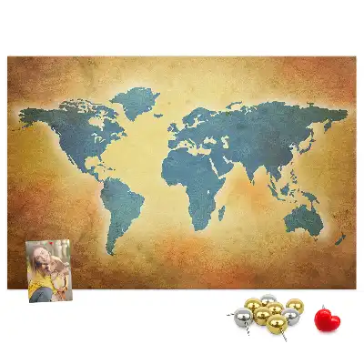Tableau de liège Cartographie rétro du globe
