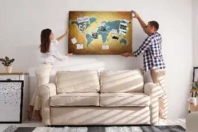 Tableau de liège Cartographie rétro du globe
